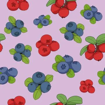 Seamless repeating pattern of berries Stock Illustration