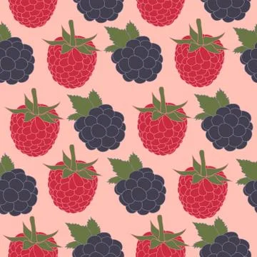 Seamless repeating pattern of berries Stock Illustration