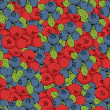 Seamless repeating pattern of berries Stock Illustration