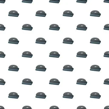 Seamless repeating pattern of black ink pads on white background Stockillustratie