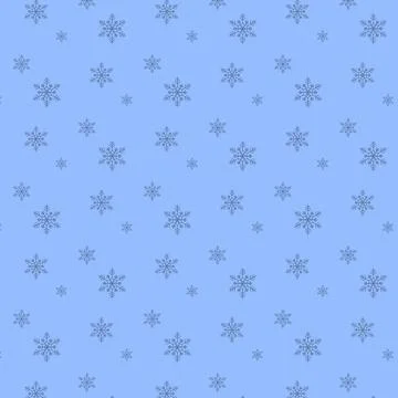Seamless repeating pattern of blue snowflakes. Stock Illustration