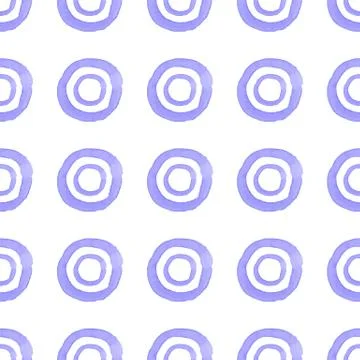 Seamless repeating pattern of blue watercolor circles Stock Illustration