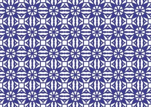 Seamless Repeating Pattern Blue On White Shapes Small Scale イラスト素材