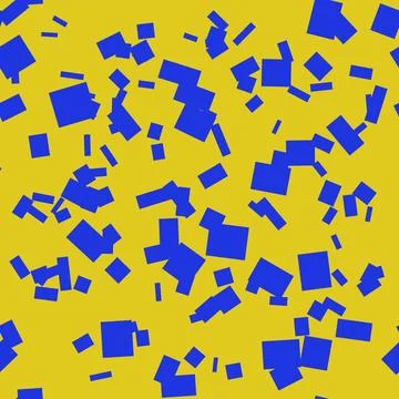 Seamless Repeating Pattern Bright Blue Shapes On Yellow Stock Illustration