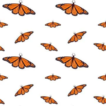 Seamless repeating pattern with butterflies. Background with butterflies of Stock Illustration
