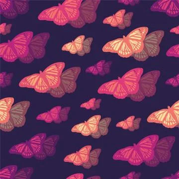 Seamless repeating pattern of butterflies 스톡 일러스트