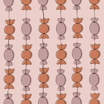 Seamless repeating pattern of candies Stock Illustration