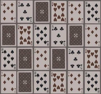 Seamless repeating pattern of cards Stock Illustration