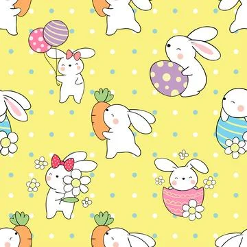 Seamless repeating pattern celebrating festive easter during spring Stock Illustration
