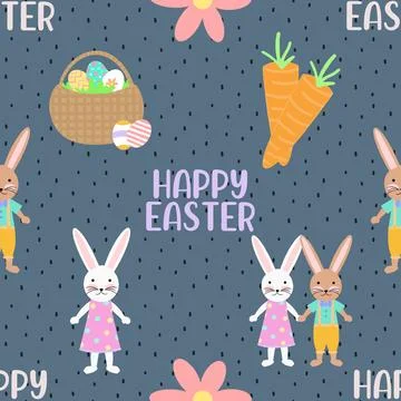 Seamless repeating pattern celebrating festive easter during spring 스톡 일러스트