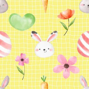 Seamless repeating pattern celebrating festive easter during spring Stock Illustration