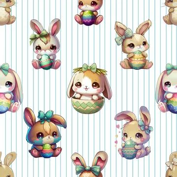 Seamless repeating pattern celebrating festive easter during spring Stock Illustration