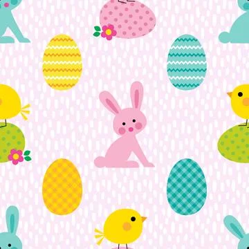 Seamless repeating pattern celebrating festive easter during spring イラスト素材