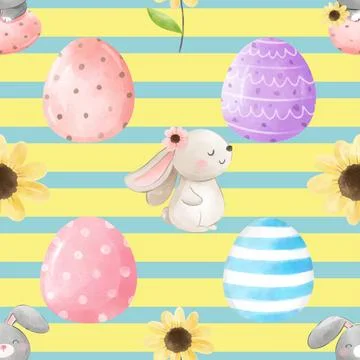 Seamless repeating pattern celebrating festive easter during spring 스톡 일러스트