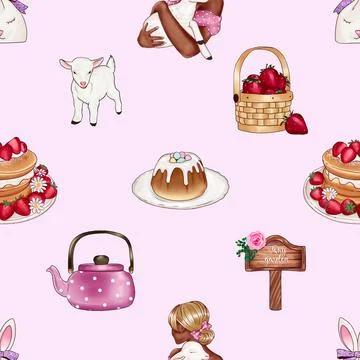 Seamless repeating pattern celebrating festive easter during spring Stock Illustration