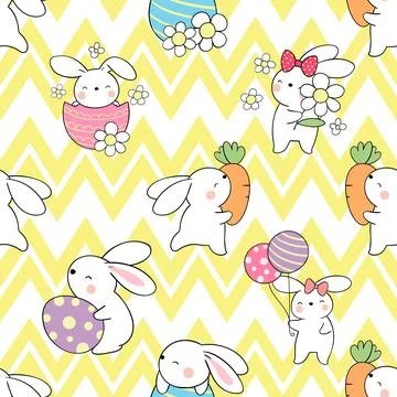 Seamless repeating pattern celebrating festive easter during spring Stock Illustration