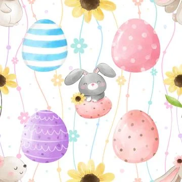 Seamless repeating pattern celebrating festive easter during spring 스톡 일러스트