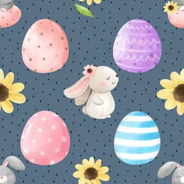 Seamless repeating pattern celebrating festive easter during spring Stockillustratie