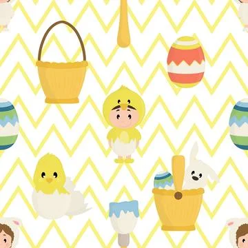 Seamless repeating pattern celebrating festive easter during spring 스톡 일러스트