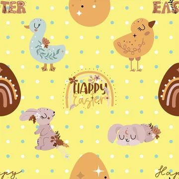 Seamless repeating pattern celebrating festive easter during spring Stockillustratie