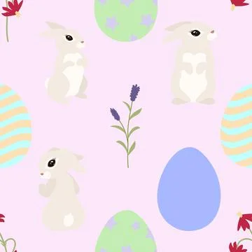 Seamless repeating pattern celebrating festive easter during spring Stock Illustration