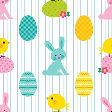Seamless repeating pattern celebrating festive easter during spring 스톡 일러스트