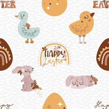 Seamless repeating pattern celebrating festive easter during spring 스톡 일러스트