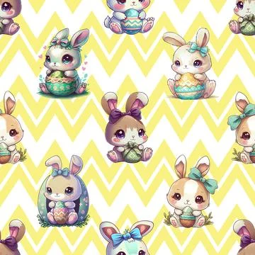 Seamless repeating pattern celebrating festive easter during spring Stock Illustration
