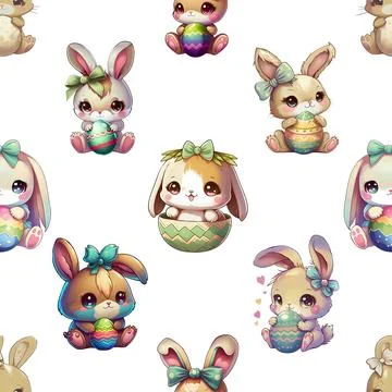 Seamless repeating pattern celebrating festive easter during spring Stock Illustration