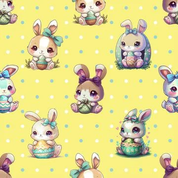 Seamless repeating pattern celebrating festive easter during spring Stock Illustration