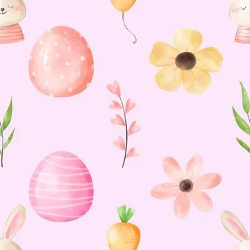Seamless repeating pattern celebrating festive easter during spring 스톡 일러스트