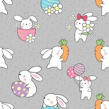 Seamless repeating pattern celebrating festive easter during spring 스톡 일러스트