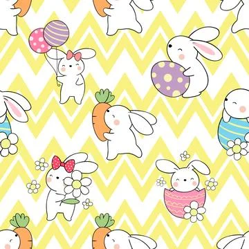 Seamless repeating pattern celebrating festive easter during spring 스톡 일러스트