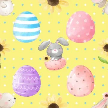 Seamless repeating pattern celebrating festive easter during spring 스톡 일러스트