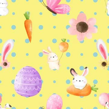 Seamless repeating pattern celebrating festive easter during spring Stock Illustration