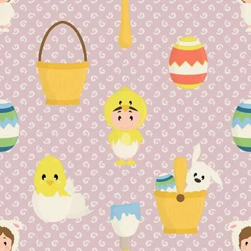 Seamless repeating pattern celebrating festive easter during spring イラスト素材