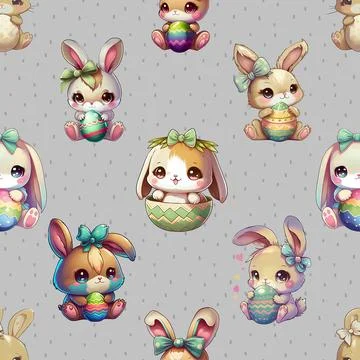 Seamless repeating pattern celebrating festive easter during spring Stock Illustration