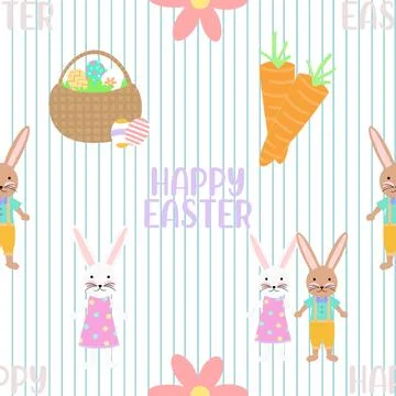 Seamless repeating pattern celebrating festive easter during spring 스톡 일러스트