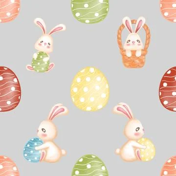 Seamless repeating pattern celebrating festive easter during spring Stock Illustration