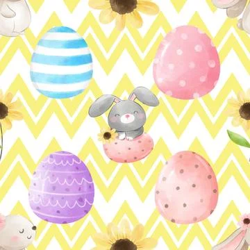 Seamless repeating pattern celebrating festive easter during spring Stock Illustration