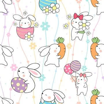 Seamless repeating pattern celebrating festive easter during spring Illustrazione stock