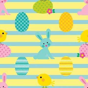 Seamless repeating pattern celebrating festive easter during spring Stock Illustration