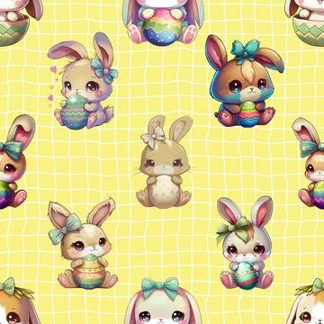 Seamless repeating pattern celebrating festive easter during spring 스톡 일러스트