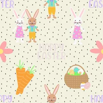 Seamless repeating pattern celebrating festive easter during spring イラスト素材