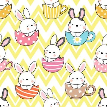 Seamless repeating pattern celebrating festive easter during spring Illustrazione stock