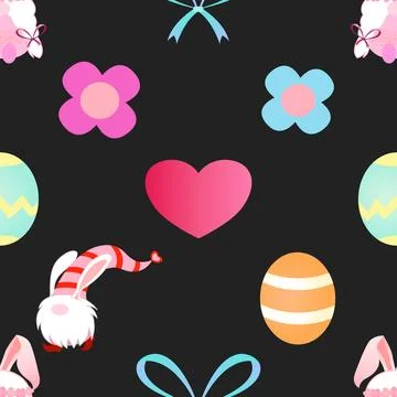 Seamless repeating pattern celebrating festive easter during spring イラスト素材
