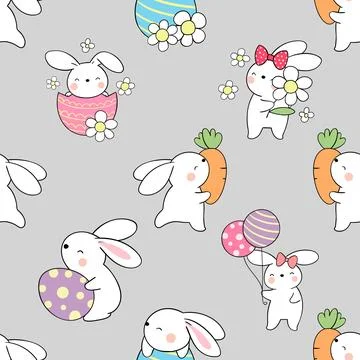 Seamless repeating pattern celebrating festive easter during spring 스톡 일러스트