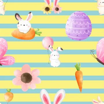 Seamless repeating pattern celebrating festive easter during spring Stock Illustration