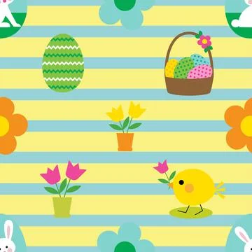 Seamless repeating pattern celebrating festive easter during spring イラスト素材