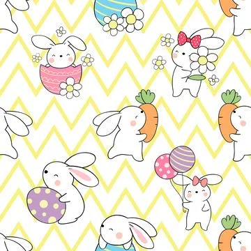 Seamless repeating pattern celebrating festive easter during spring Stock Illustration